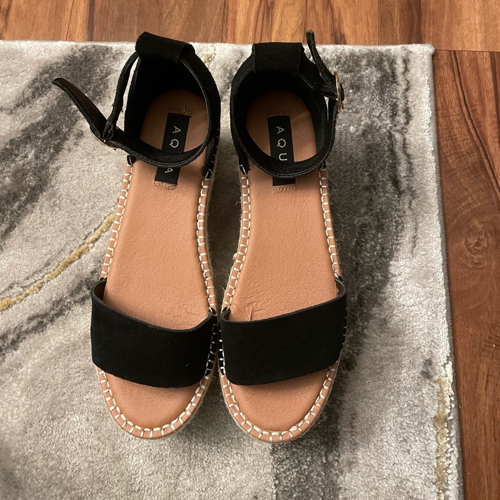 Black platform espadrille sandals